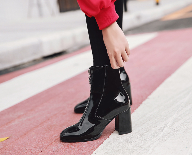 South Korea's New Square Toe Thick Heel Ankle Boots offer superior comfort and a stylish look for everyday wear. Get you — photo 5