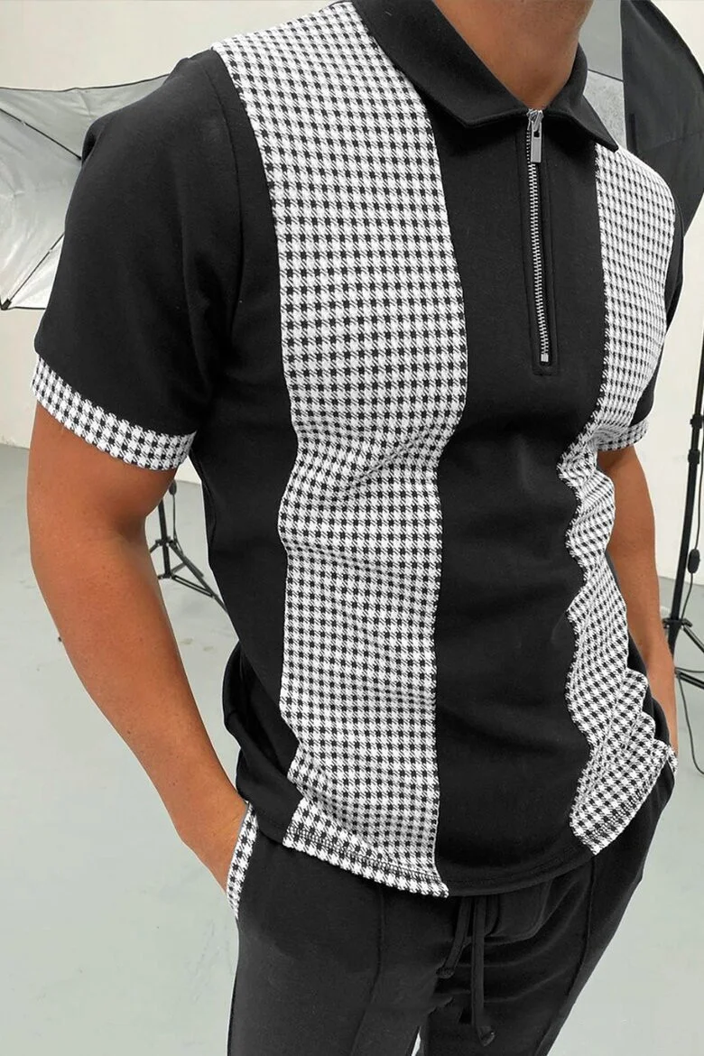 Title 7, New Style Mens POLO Shirt with Zipper and Colo...