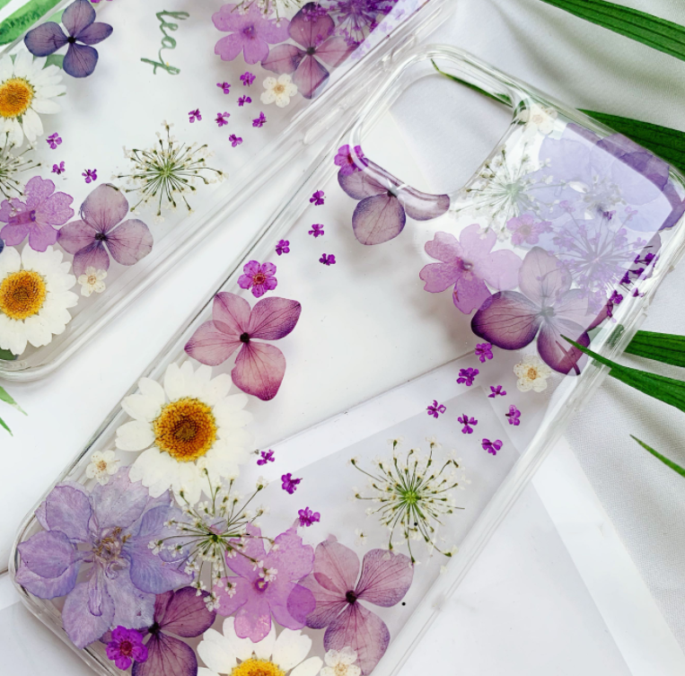 Title 5, Capa para celular com flores reais, espécime de...