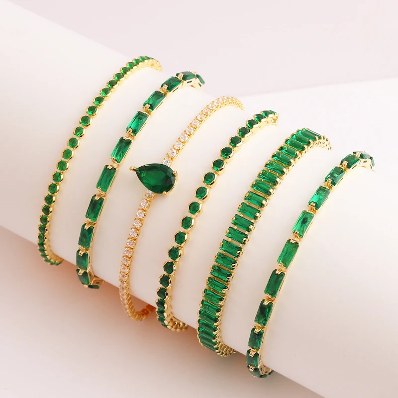 Pulseira Feminina com Zircônia Verde Joia Pull Ajustável Design Moderno e Elegante Acessório Perfeito para Presentear Conforto e Estilo — foto 10