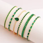 Pulseira Feminina com Zircônia Verde Joia Pull Ajustável Design Moderno e Elegante Acessório Perfeito para Presentear Conforto e Estilo — foto 10