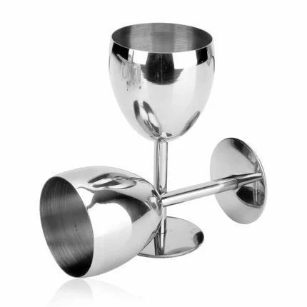 Title 2, Stainless Steel Tall Metal Wine Glass Perfect f...