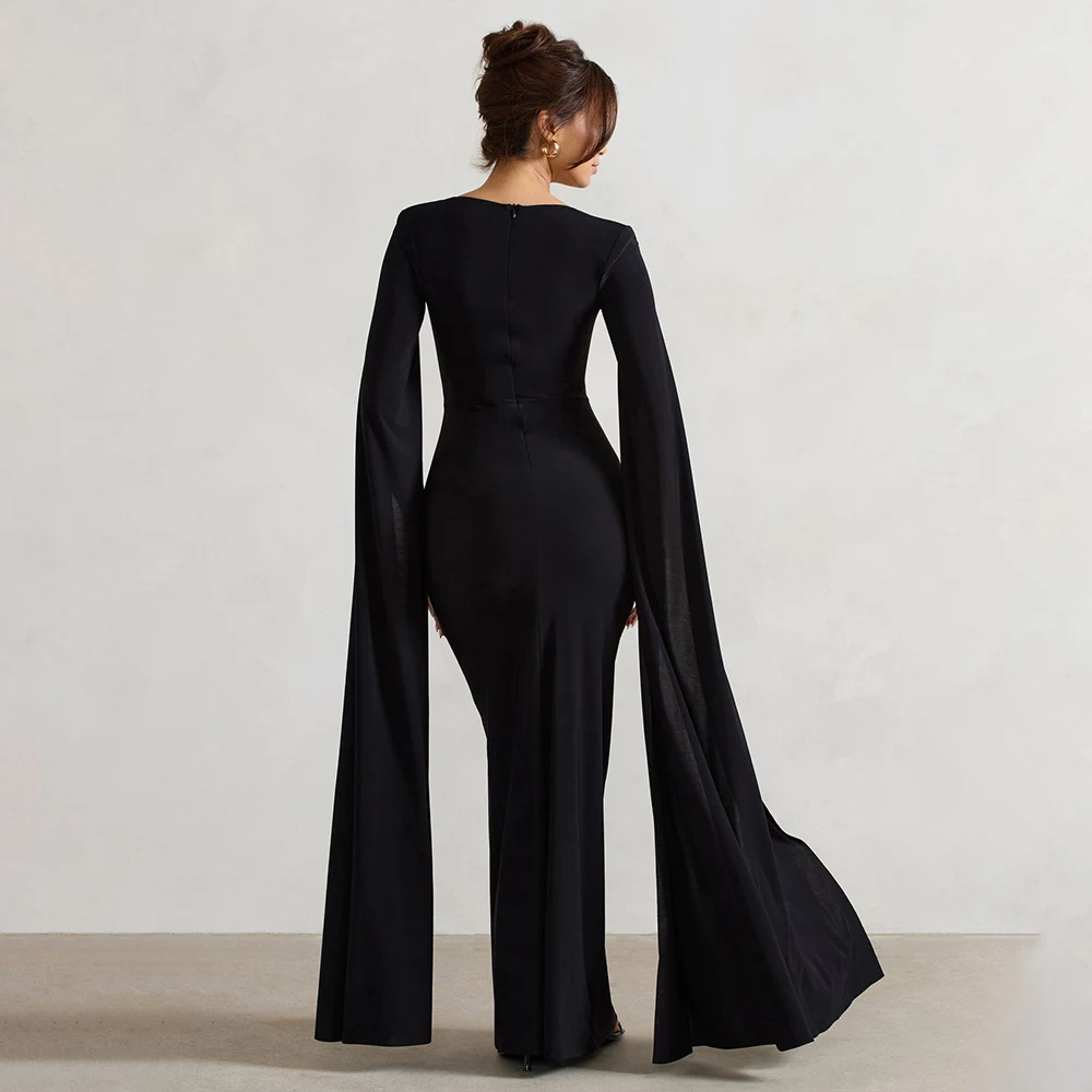 Title 11, Square Collar Mop Long Sleeve High Slit Solid C...