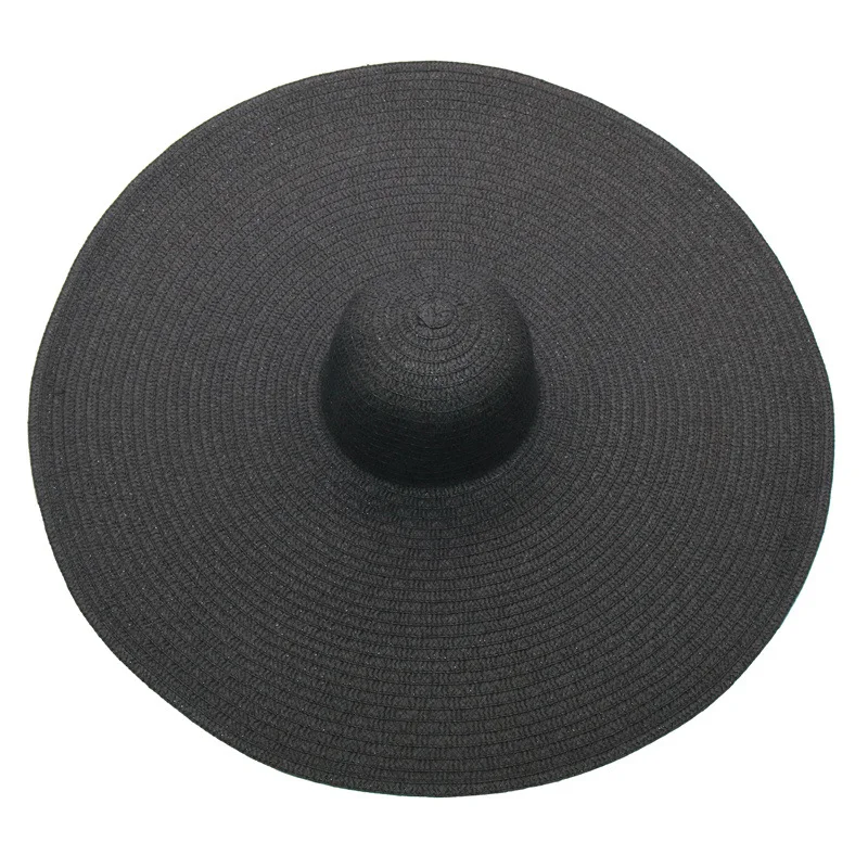 Title 6, European and American Big Brim Flat Top Straw H...