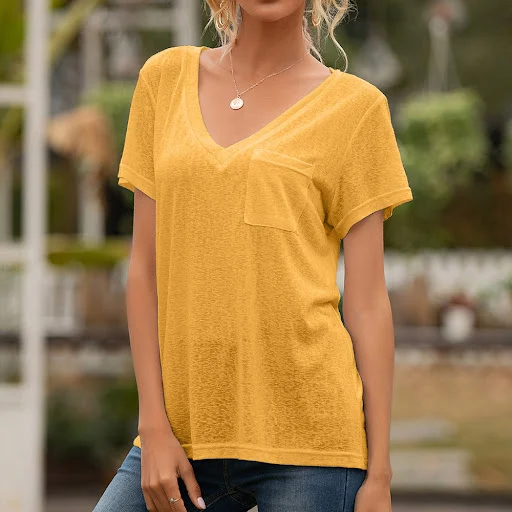 Title 9, Camiseta feminina europeia e americana com deco...