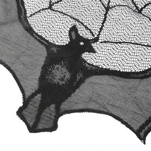 Title 4, Halloween black spider web bat lace curtain Dec...
