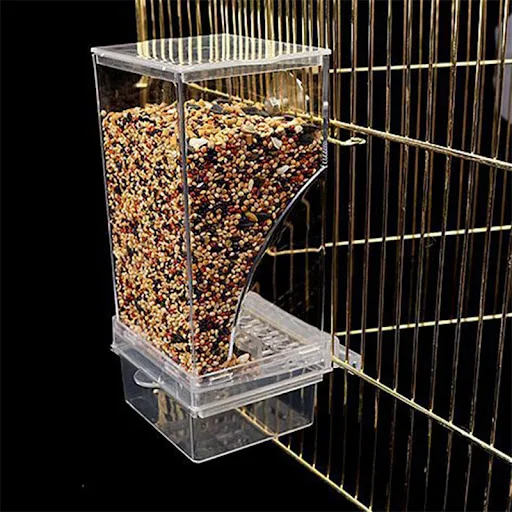 Bird Feeders No Mess Automatic Parrot Feeder Drinker Acrylic Seed Food Container Cage Accessories For Small And Medium P — photo 6