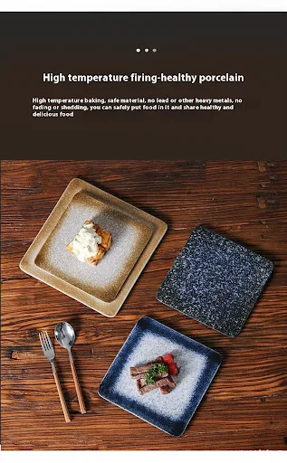 Title 1, Square Ceramic Tableware Plates for Dining Eleg...