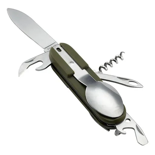 Title 10, 9 In1 Outdoor Tableware Fork Spoon Stainless St...