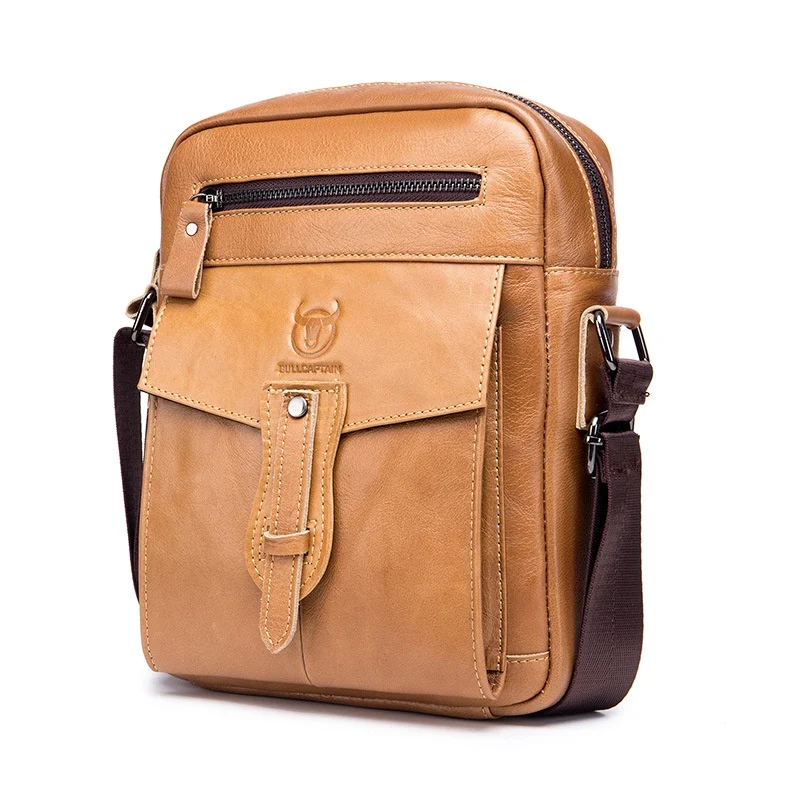 Bolsa Mensageiro de Ombro Masculina em Couro Bovino de Primeira Camada, Grande Capacidade, Perfeita para Levar Tudo com Conforto e Elegância. — foto 10