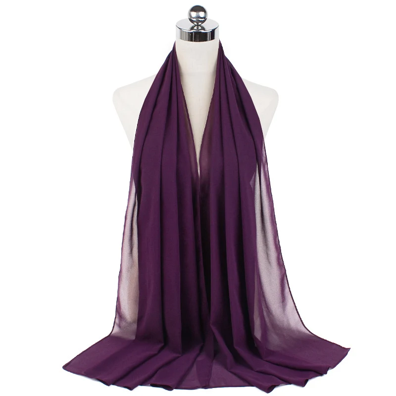 Title 23, 70x180cm Monochrome Pearl Chiffon Hijab Sjaal –...
