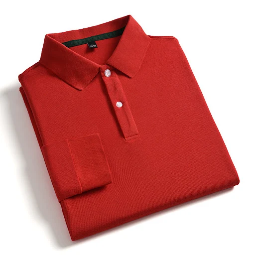Title 10, Camisa Polo de Negocios Manga Larga Cuello Sola...