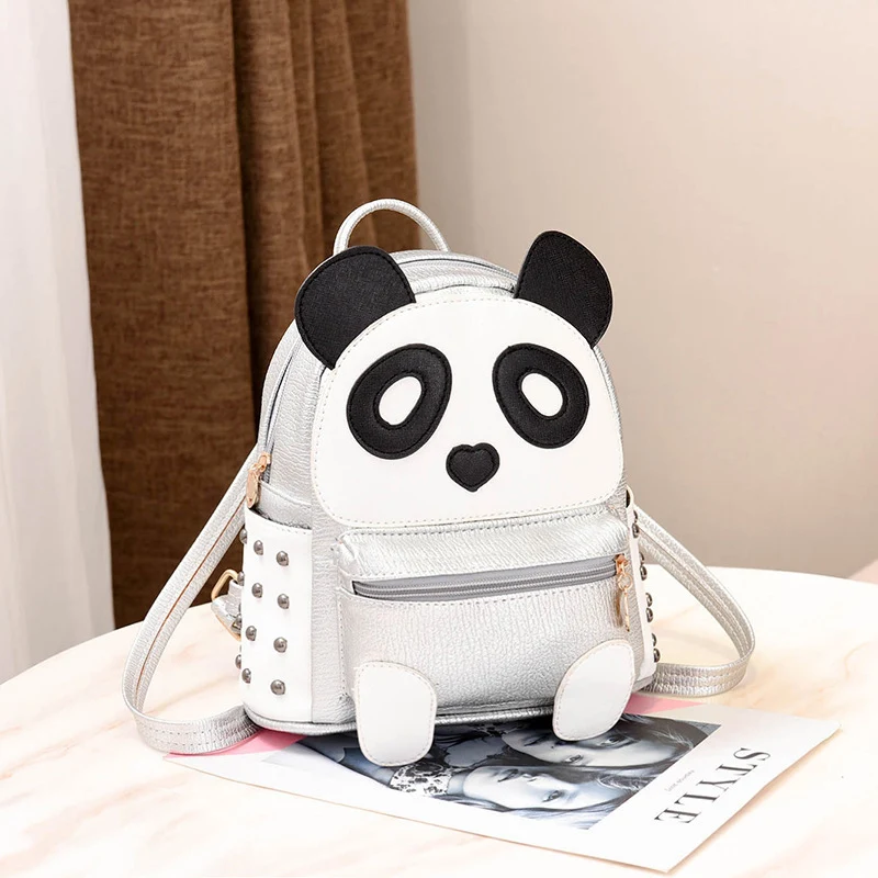Mochila panda de desenho animado para crianças, perfeita para escola ou passeios. Espaçosa, confortável e com design divertido para levar tudo. — foto 1