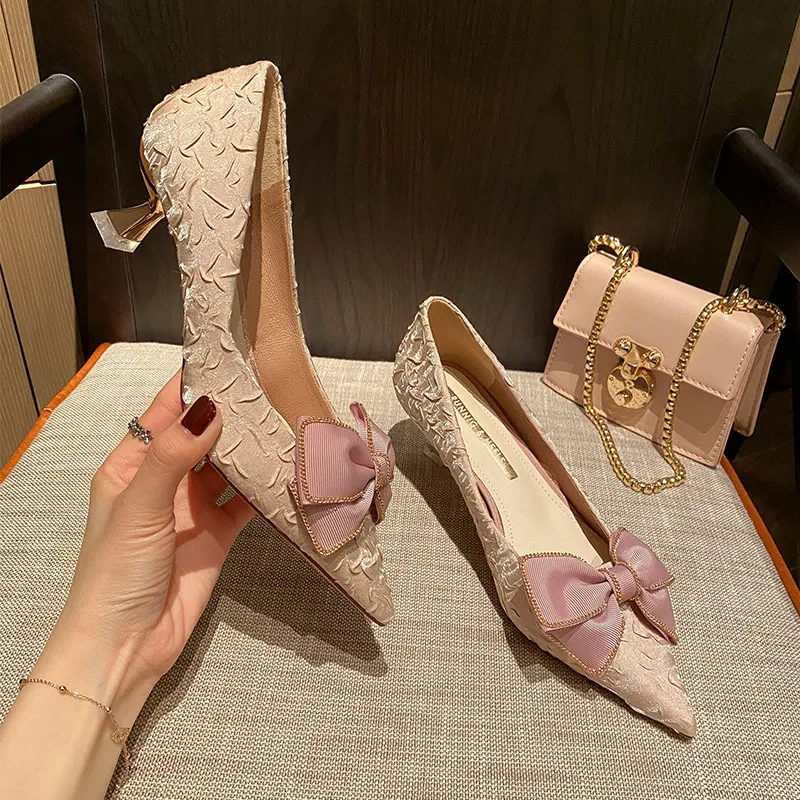 Title 5, Spring And Autumn New Bow-knot Pointed Shallow ...