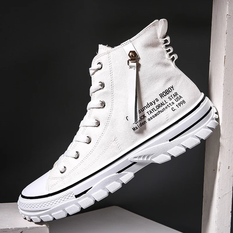 Men's High-top Canvas Shoes Retro Personality Thick-soled Breathable. Stylish and comfortable footwear for everyday wear — photo 3