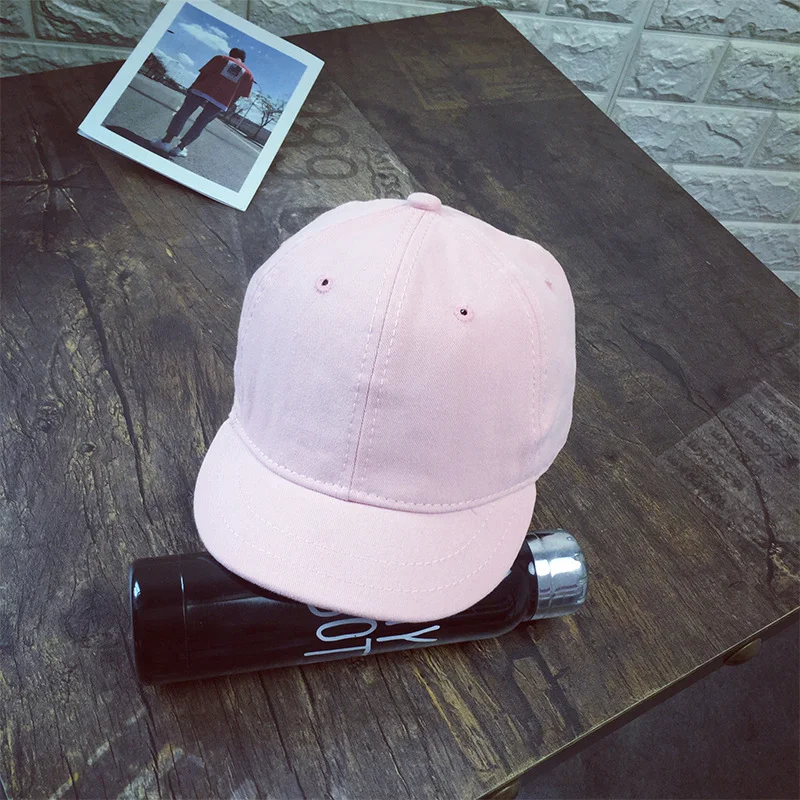 Title 1, Retro Solid Color POW Hat Spring Short Brim Bas...