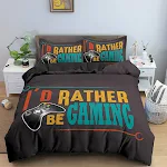 Jogo de cama com estampa de controle, tamanho Queen. Capa de edredom criativa para gamers. Durma com conforto e estilo no seu quarto temático. — foto 3
