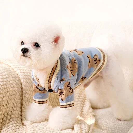 Luxury Cardigan Dog Sweaters Winter Warm Dog Clothes Chihuahua French Bulldog Clothing Pet Coat Jacket Pet Items Knitted — photo 1