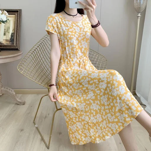 Title 12, Summer Solid Color Noil Poplin Dress