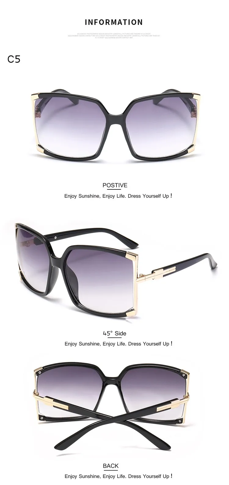 Title 16, Fashion Womens Large Frame Square Sunglasses