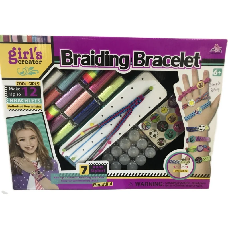Conjunto de corda trançada elástica colorida Fashion Girl. Pulseira DIY feita à mão para meninas. Brinquedo de pulseira tricotada à mão. — foto 2