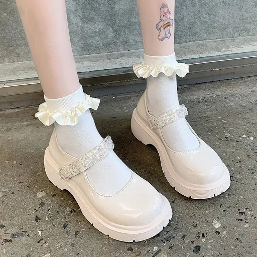 Title 7, High Heels Thick Heel JK Uniform Big Toe Shoes ...