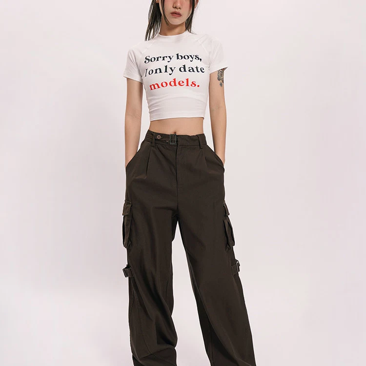 Title 5, Womens Fashion Vintage Letter Print Short Tops...