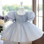 Franse Pofmouw Puffy Gaas Prinsessenjurk De perfecte jurk voor een elegante en romantische look, ontworpen voor comfort en stijl. Ideaal voor speciale gelegenheden. — foto 4
