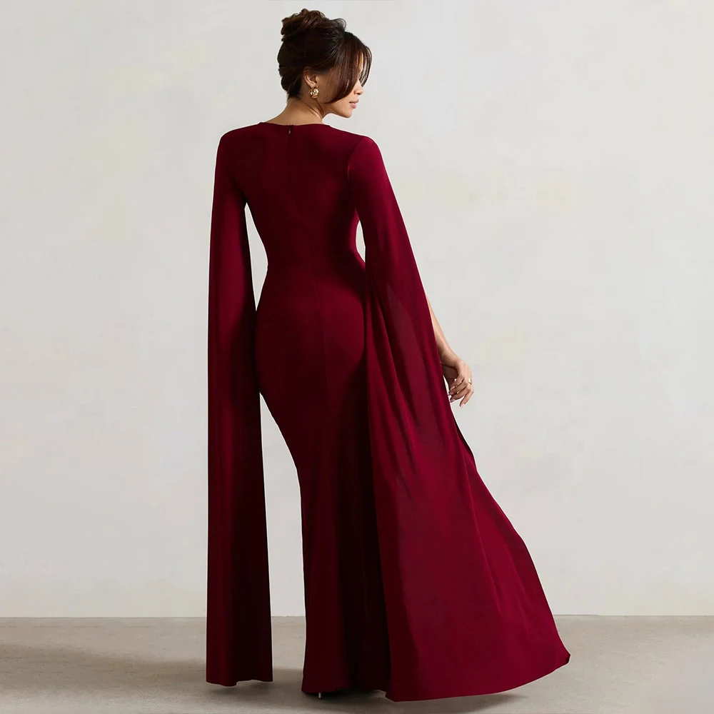 Title 3, Square Collar Mop Long Sleeve High Slit Solid C...