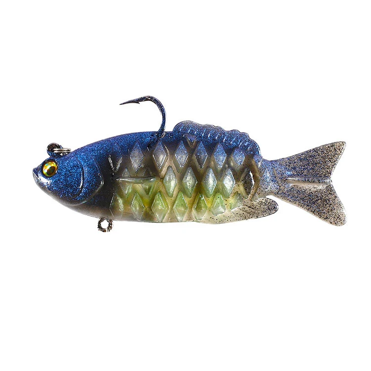 Soft Shad Bait Ultrasoft Silicone Jig Head Lure Dark Sleeper Swimbait para pesca de bass. Isca flexível e realista para atrair predadores. — foto 2