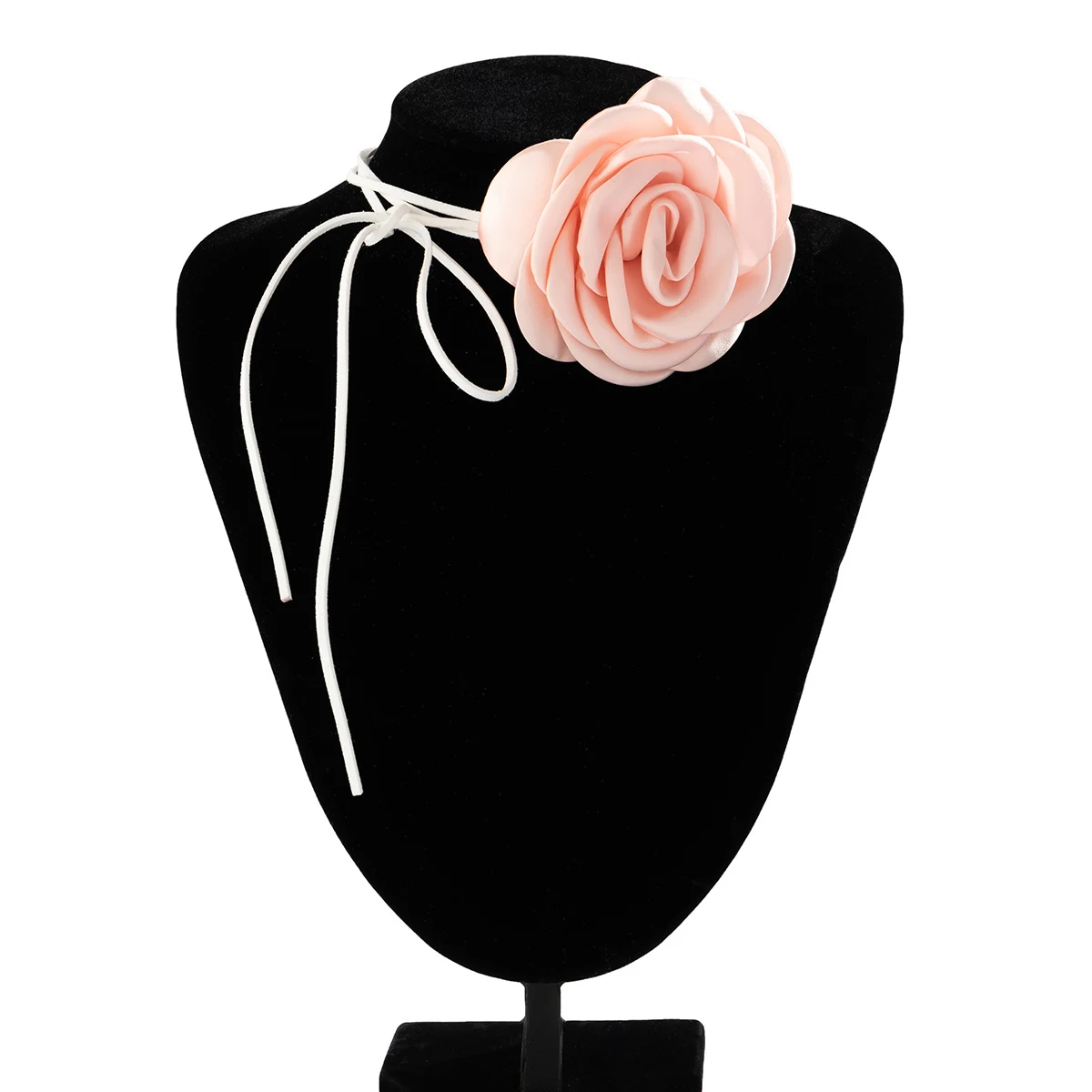 Colar de rosas artesanal europeu e americano, longo e criativo, gargantilha de flanela floral DIY, um acessório elegante e exclusivo. — foto 2