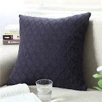 Fronha de travesseiro de malha cor sólida estilo pastoral europeu. Adicione conforto e elegância à sua decoração, maciez e toque agradável. — foto 10