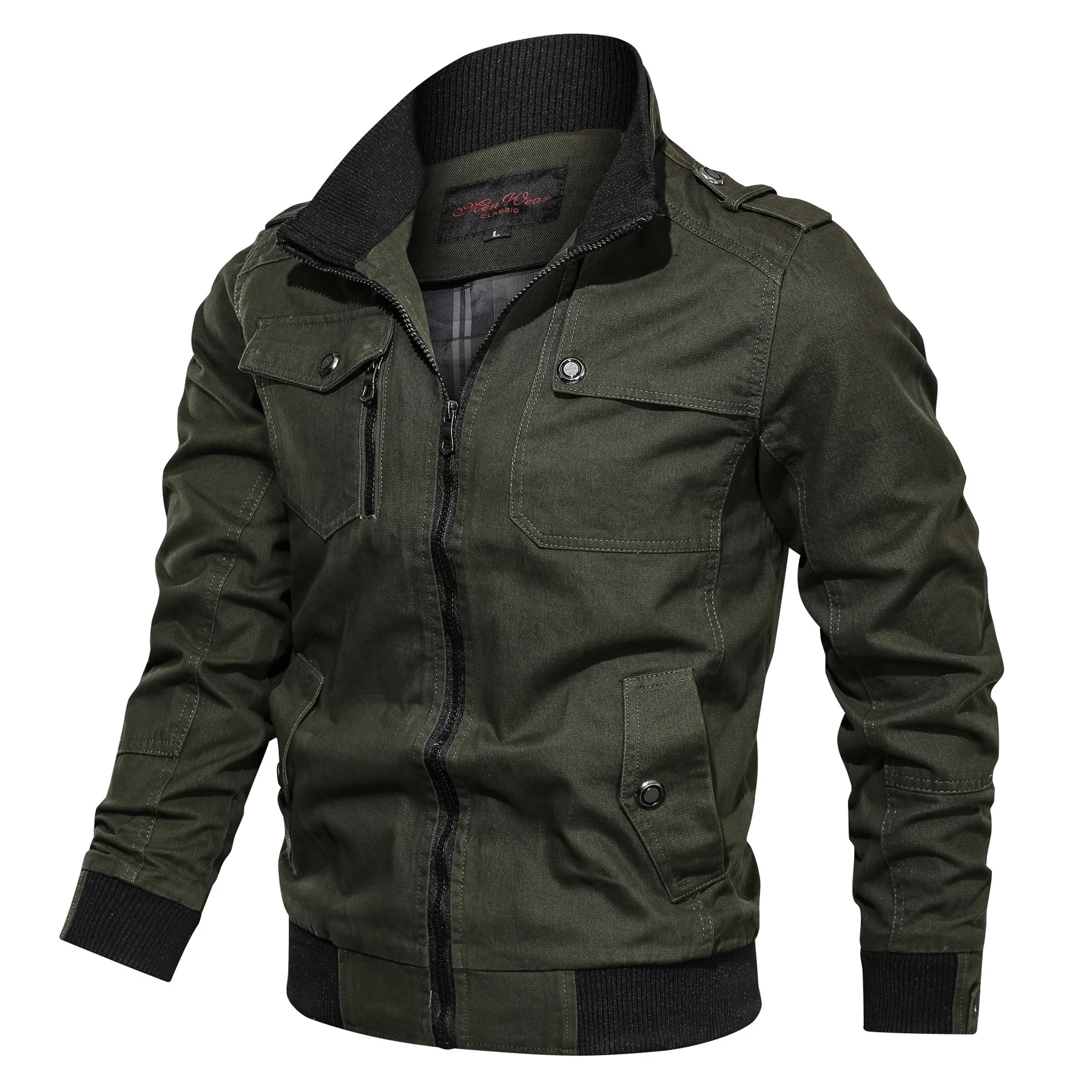 Title 8, Mens solid color stand collar jacket, offering...