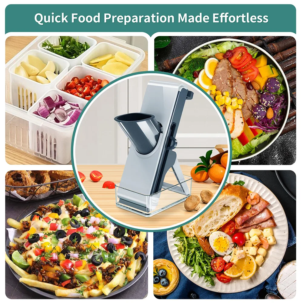 Adjustable 3 in 1 Mandoline Food Slicer for Kitchen Food Chopper Safe Multi Functional Vegetable Cutter Fast Meal Prep — photo 7