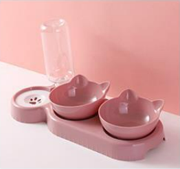 Title 6, Anti-Tumble Cat Bowl Automatic Feeding Water Fo...