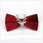 Gouden fluwelen kerst elandkop bruiloft vlinderdas, een elegant accessoire voor bruiloften en feesten. Perfect voor bruidegoms en speciale gelegenheden. — foto 5