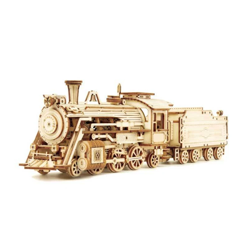 Quebra-cabeça 3D de trem a vapor Brinquedo de inteligência mecânica Monte um modelo tridimensional Desafie a mente e divirta-se com este brinquedo educativo. — foto 1