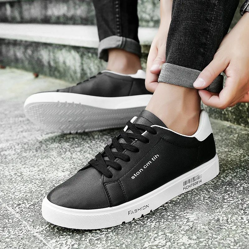 Men's Lace-Up Sneakers, Student Running Shoes, Low-Top Breathable White Shoes, perfect for everyday wear and comfortable — photo 2