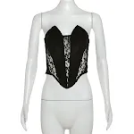 Sexy Cutout See-through Black Silk Off-the-shoulder Vest, a stylish and seductive top designed to enhance your evening l — photo 8