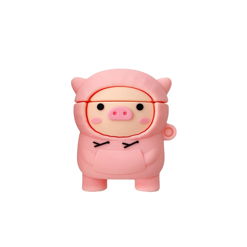 Cochon mignon AirPods 1 2 Pro Case Cartoon Rose Pet Box Soft Compatible with Apple Protect and decorate your AirPods wit — photo 1