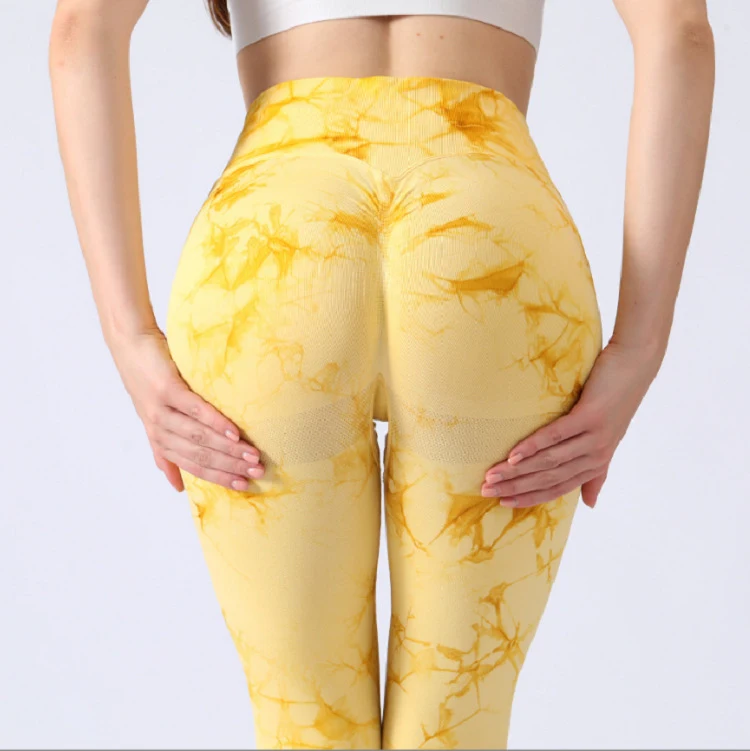 Title 8, Pantaloni Yoga Donna Tie-dye a Vita Alta Effett...
