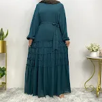 Bata Islámica Holgada para Mujer Vestido Musulmán de Cobertura Completa Ropa Modesta Transpirable Ideal para Uso Diario y Festividades — foto 4