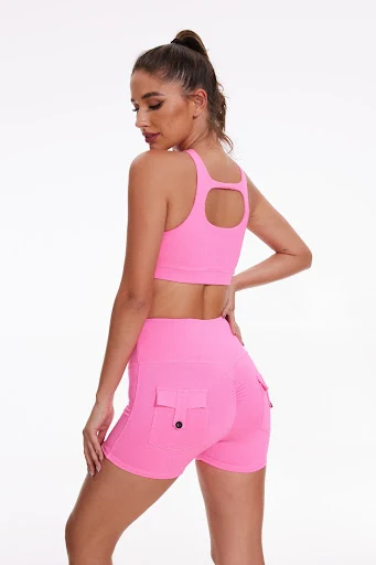 Title 15, Pantaloncini yoga a vita alta elasticizzati, co...