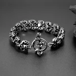 Pulseira punk gótica vintage masculina Enfeite de design exclusivo Acessório de moda robusto e elegante Perfeita para um estilo rebelde e ousado — foto 11
