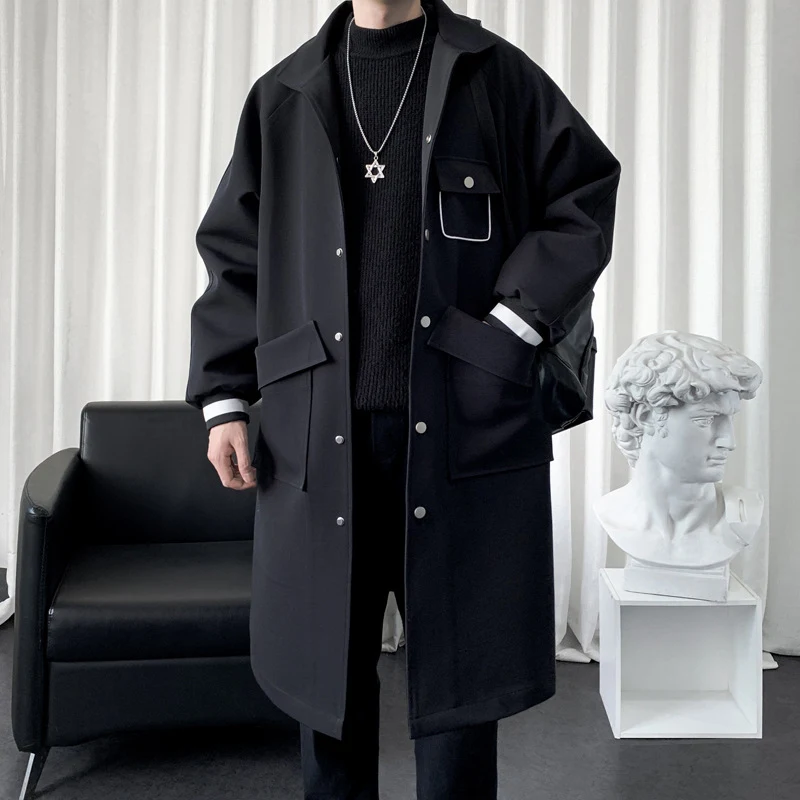 Men's Mid-length Overknee Overcoat Stylish Temperament Design Winter Warm Coat for Elegant Look — photo 6