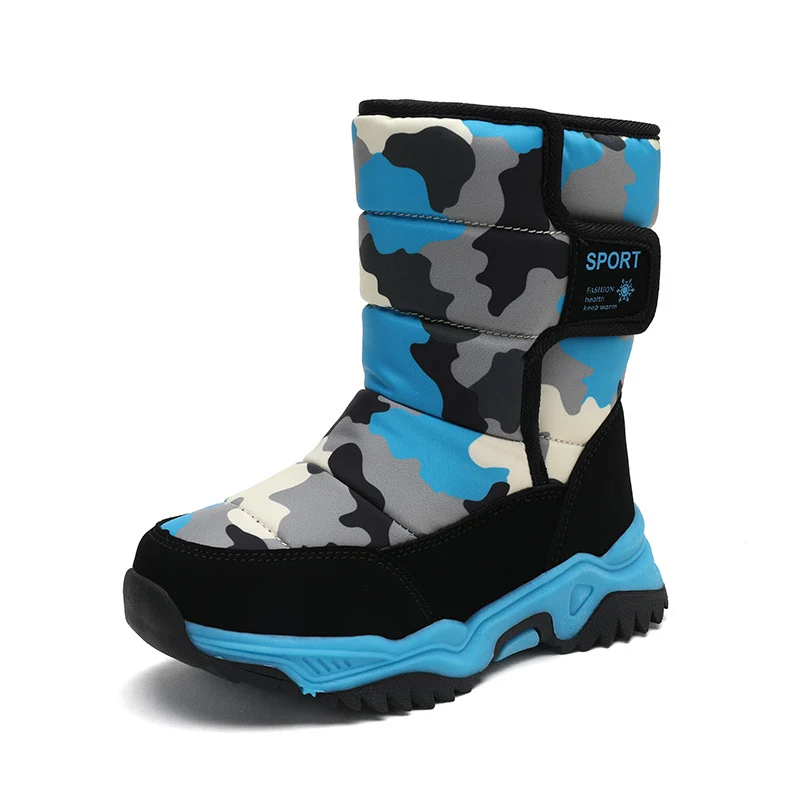 Botas de neve infantis e masculinas Impermeáveis e quentes Perfeitas para aventuras na neve Sola antiderrapante para segurança Conforto e proteção para o inverno — foto 1