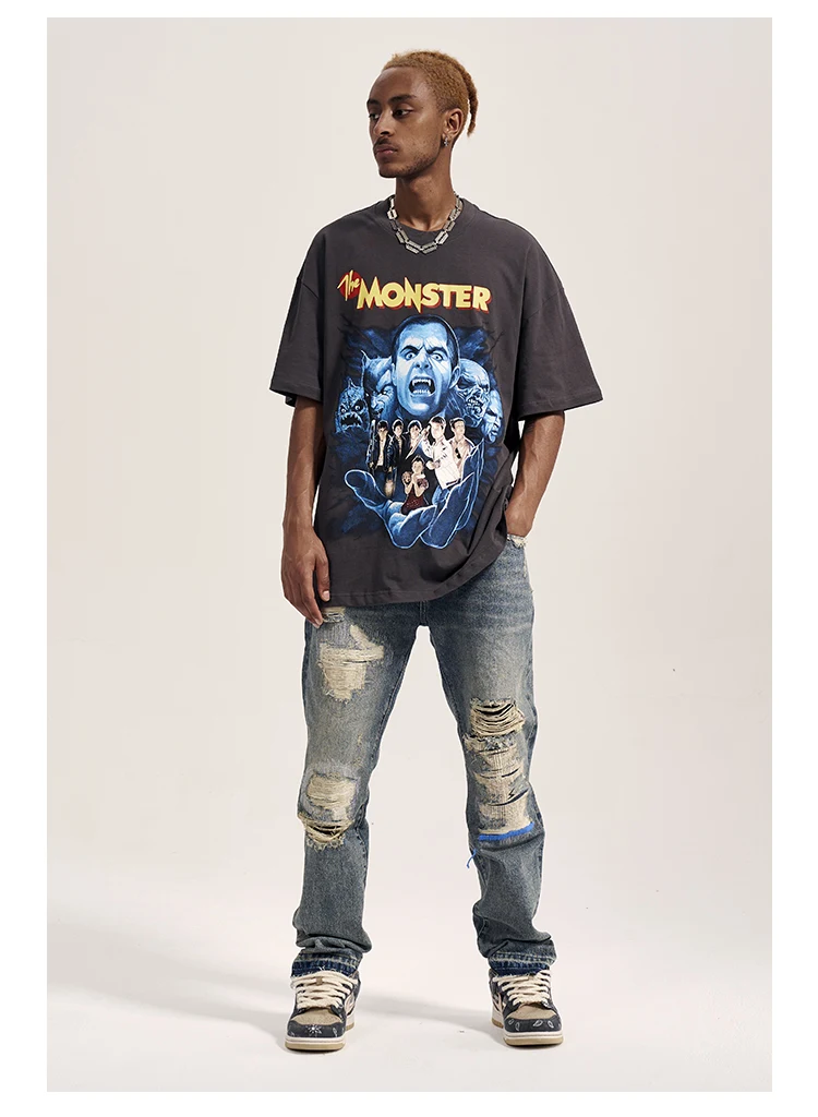Title 1, Havoc Blue Line Washed Distressed Mens VIBE St...