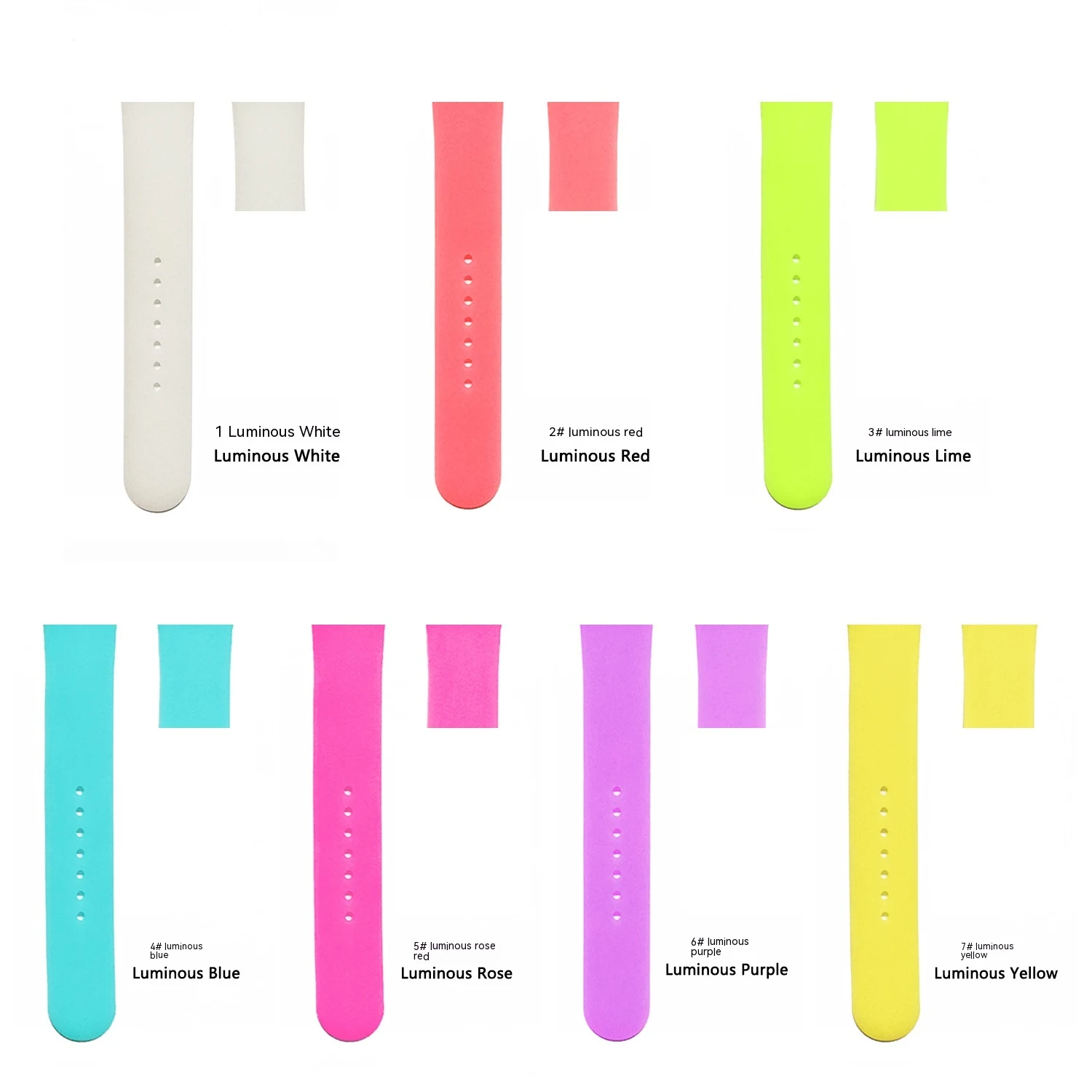 Pulseira de silicone luminosa de cor sólida para 6ª geração. Conforto, durabilidade e brilho no escuro. Acessório ideal para seu relógio inteligente. — foto 6