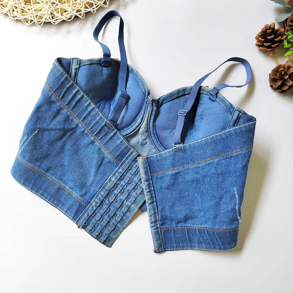 Title 8, Womens Fashionable All-matching Denim Camisole...