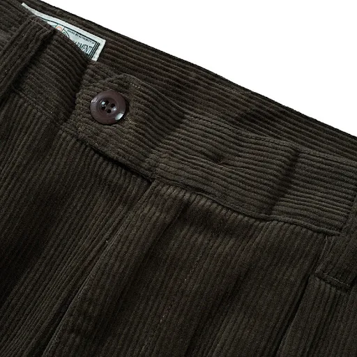 Title 11, Retro Casual Cropped Pants Mens Thick Corduroy